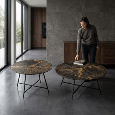 Klassesche Couchtisch Holz-Dësch Niewendësch Dëscher Wunnzëmmer Holz