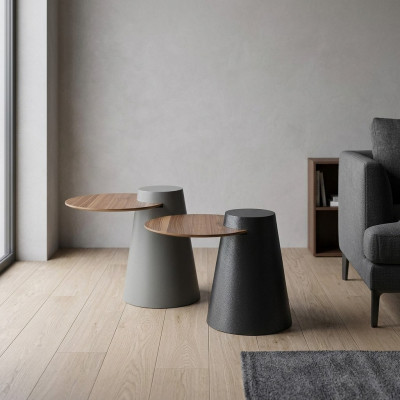 Set vu 2x Canapé Dëscher Kaffeendëscher Niewendëscher Designer Ronn Glastëscher