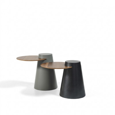 Set vu 2x Canapé Dëscher Kaffeendëscher Niewendëscher Designer Ronn Glastëscher