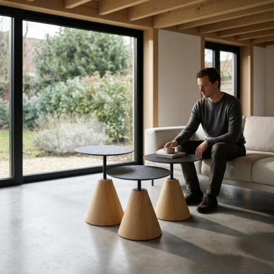 Luxus Wunnzëmmer Dëscher Designdëscher 3 Stéck Miwwelen Kaffisdëscher