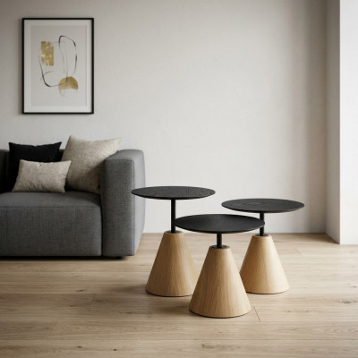 Luxus Wunnzëmmer Dëscher Designdëscher 3 Stéck Miwwelen Kaffisdëscher