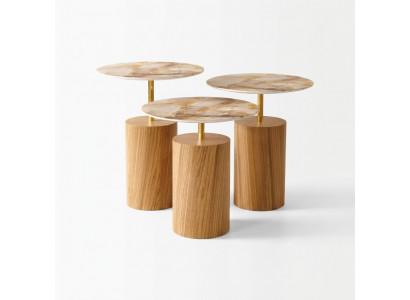 Canapé Tische Kaffisdëscher Säitentëscher Designer Wunnzëmmerdësch 3 Stéck.