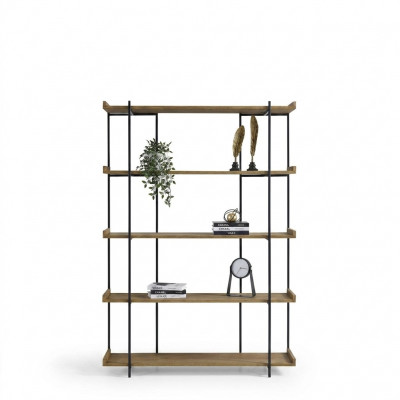 Steeregal Regal Bicherchaf Bicheregal Wunnzëmmer Holz Design Nei