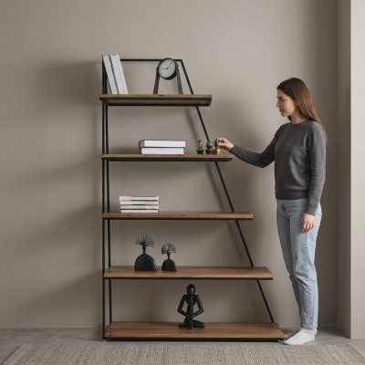 Design Bicherregal Wunnzëmmer Schief Edelstol Regaler Bicherschaf