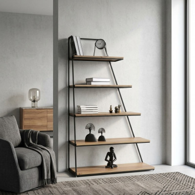 Design Bicherregal Wunnzëmmer Schief Edelstol Regaler Bicherschaf