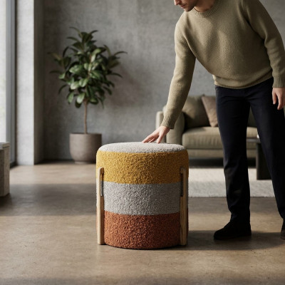 Hocker Foussocker Ottomane Sëtzocker Sëtzpouf Wunnzëmmer Designer