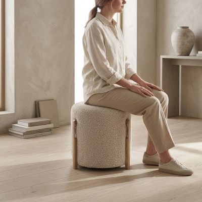 Hocker Ronn Pouf Foussocker Hocker Polsterhocker Sëtzocker Hocker