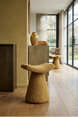 Fousshocker Hocker Polsterhocker Sëtzhocker Ottomane Hocker Textil Sëtz