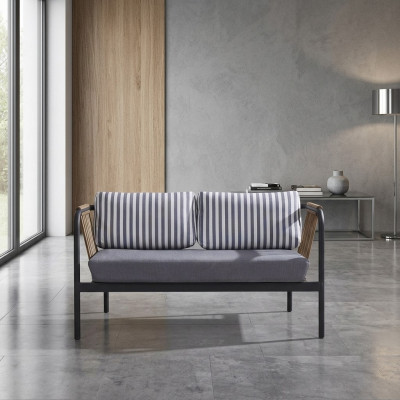Sofa 2 Sëtzer Luxus Sofasen Modern Stoff Miwwelen Design Gro Bank Designer