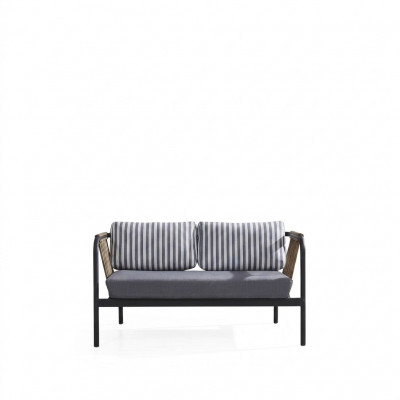 Sofa 2 Sëtzer Luxus Sofasen Modern Stoff Miwwelen Design Gro Bank Designer