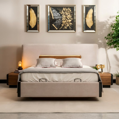 Bett Miwweldesign Better Duebelbett Luxus Schlofzëmmer Textil Holz Nei