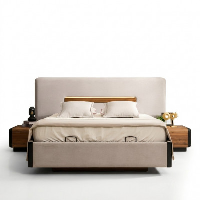 Bett Miwweldesign Better Duebelbett Luxus Schlofzëmmer Textil Holz Nei