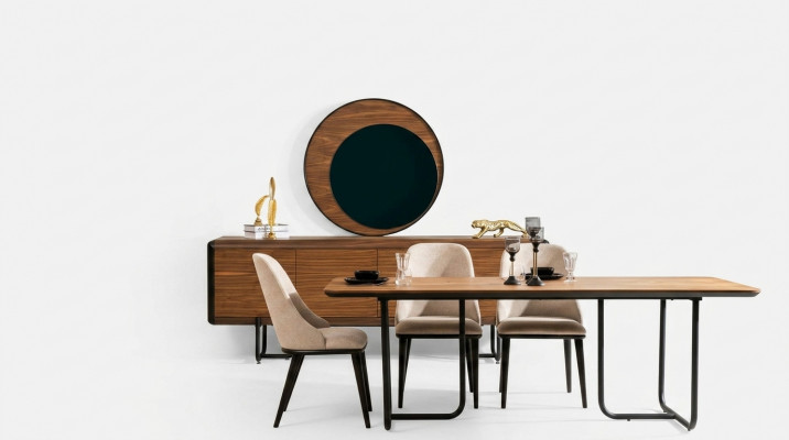 Iessdësch 4x Still Iesszëmmer Set Iessgruppe Modern Sideboard Garnitur
