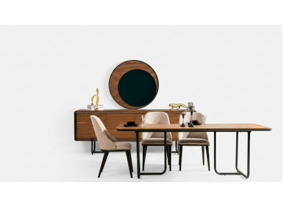 Iessdësch 4x Still Iesszëmmer Set Iessgruppe Modern Sideboard Garnitur