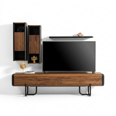 Wunnwand Schaf Regal Schief Wunnwänn Sideboard Dësch 5dëleg.