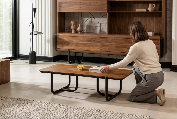 Canapé Dësch Wunnzëmmer Design Dësch Canapé Dëscher Miwwelen Brong Dëscher Holz