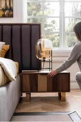 Rechteckeg Nuetsdësch Holz Dësch Nuetsdësch Schlofkummer Säitendësch