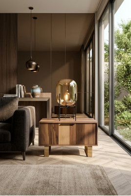 Rechteckeg Nuetsdësch Holz Dësch Nuetsdësch Schlofkummer Säitendësch