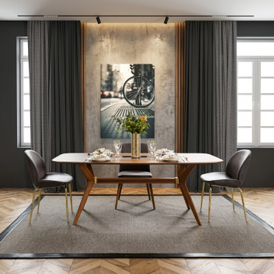 Italienesche Stil Iessdësch 4x Still Holz Dësch Iessenzëmmer Set Modernen Design 5 Stéck