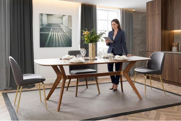 Iessdësch Design Miwwelen Iesszëmmer Dësch Luxus Italienesche Stil Holzdësch Dëscher