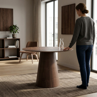 Couchtisch Kaffisdësch Säitentësch Designer Dësch Wunnzëmmerdësch Holz