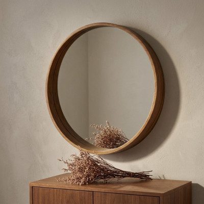 Spigel Klassesche Holz Mauerespigel Spigeldesign Braun Wunnezëmmer Nei