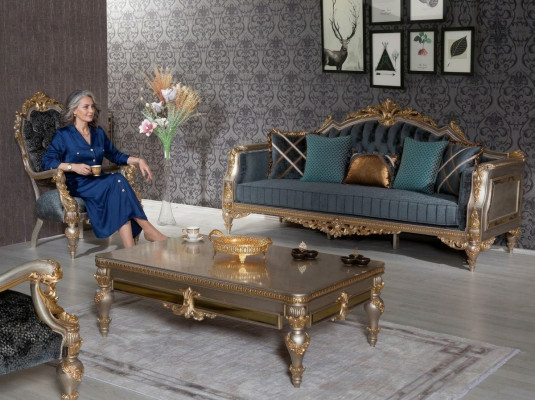 Sofagarnitur 3+1 Sëtz Couch Sëtz Polster Couchtisch 3tlg. Set Garnitur Miwwelen