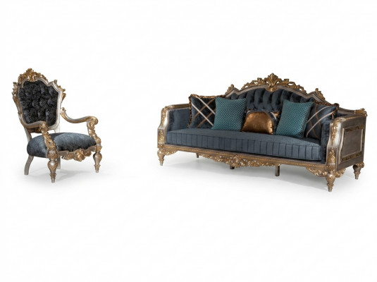 Sofagarnitur 3+1 Sëtz Couch Sëtz Polster Couchtisch 3tlg. Set Garnitur Miwwelen