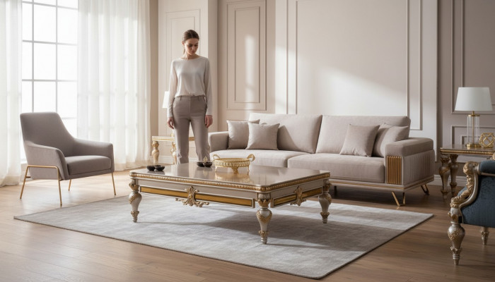 Canapé Dësch Dësch Canapéen Hëlschdësch Design Luxus Bäidësch 130x80