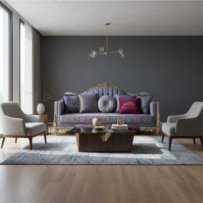Design-Sofa 3-Sëtzer Polster Luxus Klassiker Textil-Sofaen Chesterfield