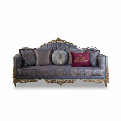 Design-Sofa 3-Sëtzer Polster Luxus Klassiker Textil-Sofaen Chesterfield