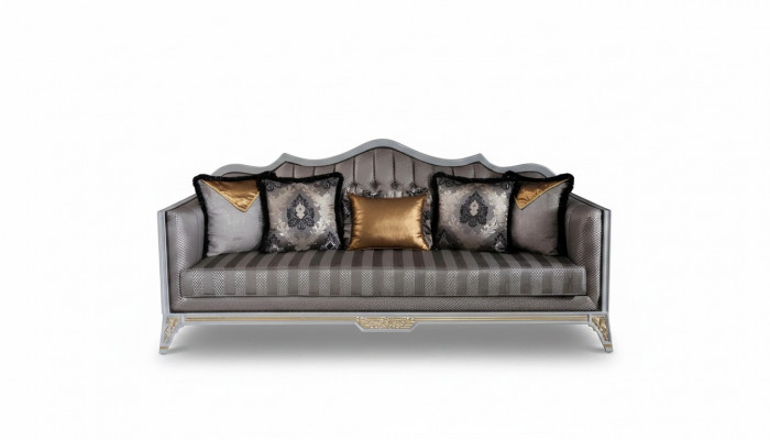 Sofa 3-Sëtzer Canapéë Sofas Dräisëtzer Texteil Luxus Canapé Polster Barock