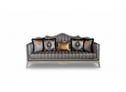 Sofa 3-Sëtzer Canapéë Sofas Dräisëtzer Texteil Luxus Canapé Polster Barock