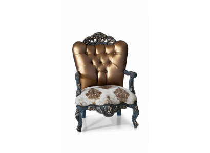 Chesterfield Design Sesselen mat goldener Réckleen fir Wunnzëmmer