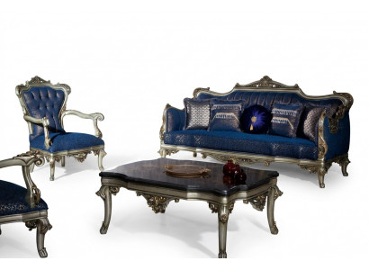 Canapé-Set Couch Set 3+1 Ecktësch Stoff Sofa Dräisëtzer Couchen Miwwelen 3-Deeler.
