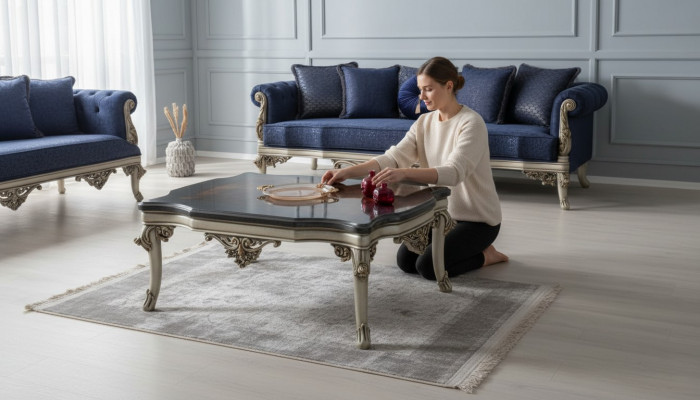 Couchtisch Kaffisdësch Bäizësch Designer Dësch Wunnzëmmer Dëscher