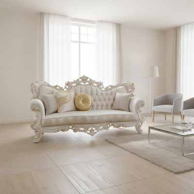Design Polster Sëtz Couch 3 Sëtz Sofa Chesterfield Sofas Textil Stoff