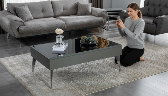 Couchtisch Wunnzëmmer Holz Luxus Miwwelen Modern Faarf Gro nei