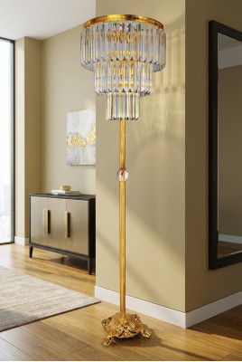 Stehlampe Luuchten Gold Miwwelen Luucht Steh Wunnzëmmer Nei Modern