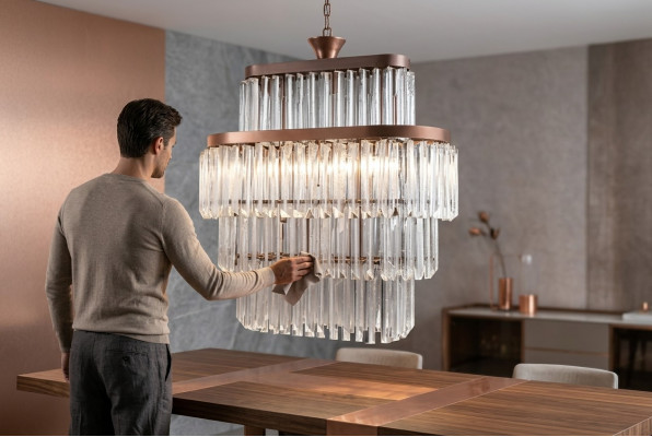 Krichluuch Wohnzimmer Plafong Luxus Design Kristall nei gro Modern