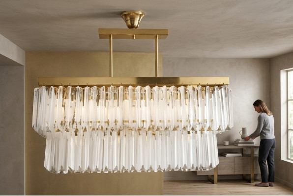 Krichthanger Modern Plafong Designer Luxus nei Wunnzëmmer Messing