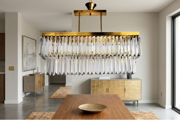 Krichthanger Modern Plafong Designer Luxus nei Wunnzëmmer Messing