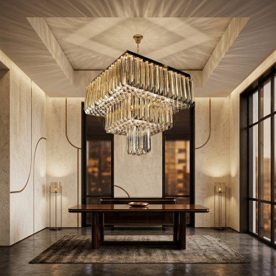 Lüster Modern Deckenluucht Designer nei Gold Luxus Wunnzëmmer
