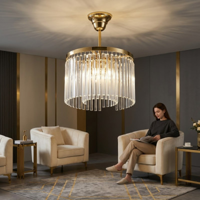 Krounluucht Wunnzëmmer Plafongluucht Lampe Krounluucht Gold Nei