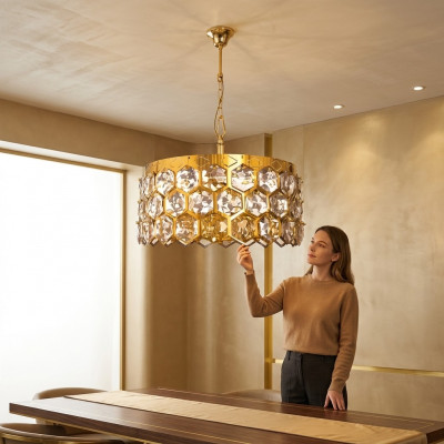 Lüster Bléckristall Kristall Plafongslampe Lüster Design Wunnzëmmer