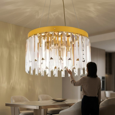 Kronleuchter Luxus Plafongsbeliichtung antik Eech Kristalle Luuchten Luuchten Jugendstil