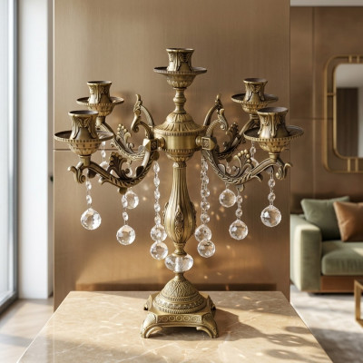 Dëschlampe Crystal Luxus Nuetsdëschlampe Wunnzëmmer nei Gold Modern