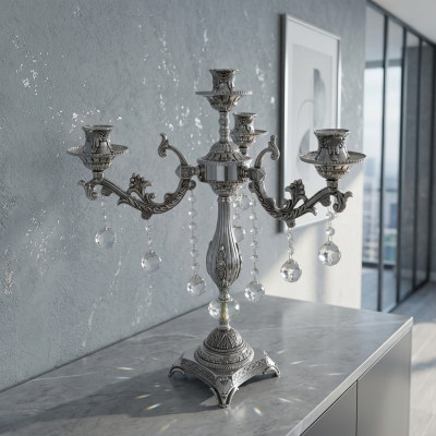 Dëschlamp Nuechtdeeschlamp Luucht Luxusdëschlamp Wunnzëmmer sëlwer