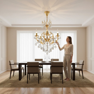 Krounlüster Modern Plafongsliicht Lampe Wunnzëmmer Luxus 102x155cm