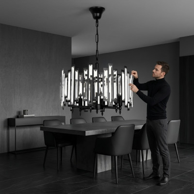 Designer Luuchten Sëlwer Käerzelkroun Luucht Modern Luucht Ronn Luuchten